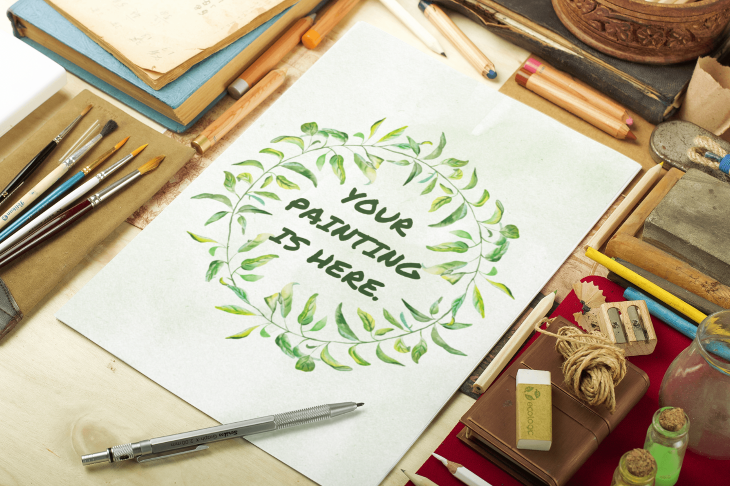 Painting Sketch On A4 Paper Free Mockup Templates Artboard Studio