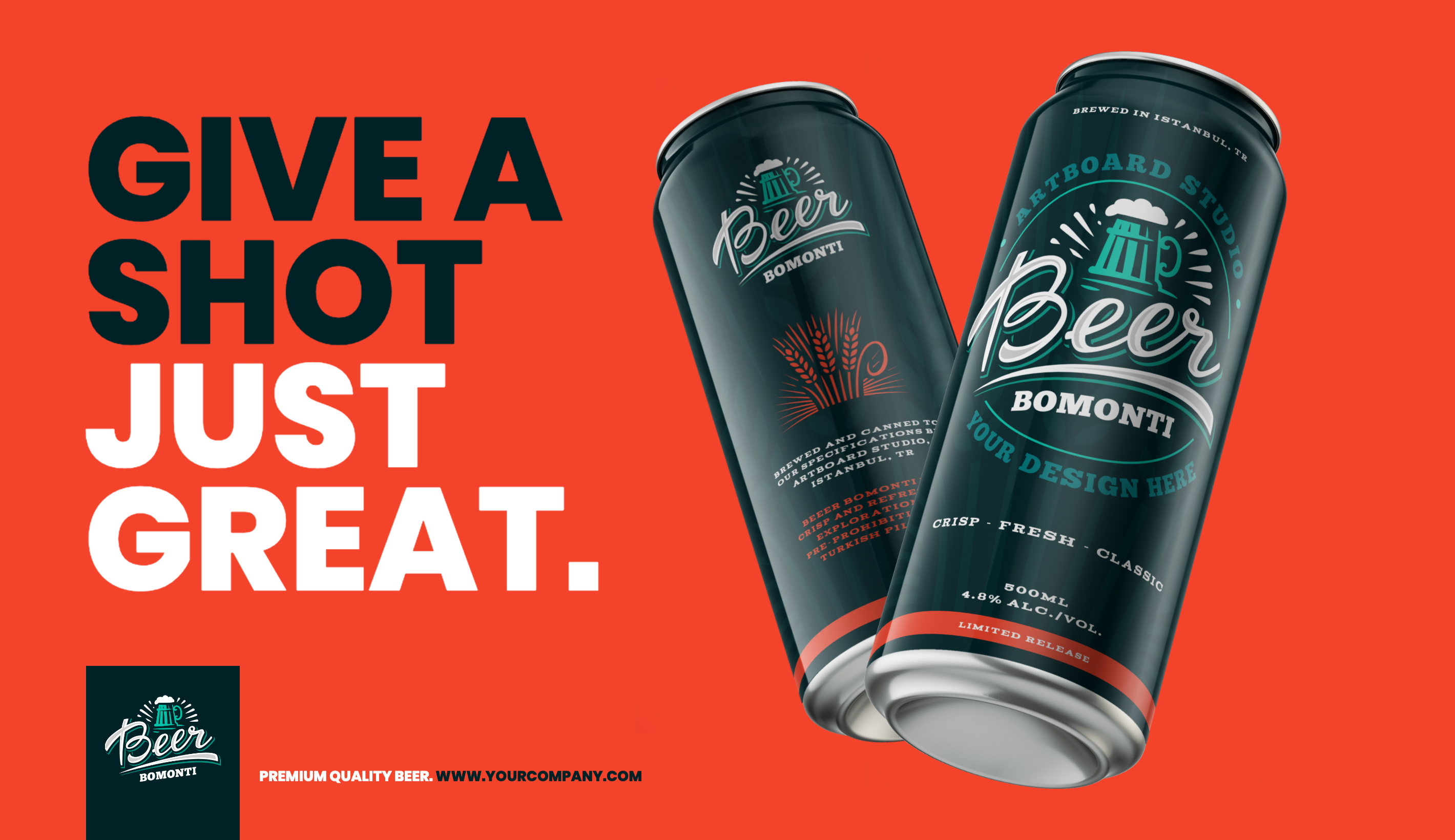 Download Free Beer Cold Drink Can Mockup Scene Free Mockup Templates Artboard Studio PSD Mockup Template