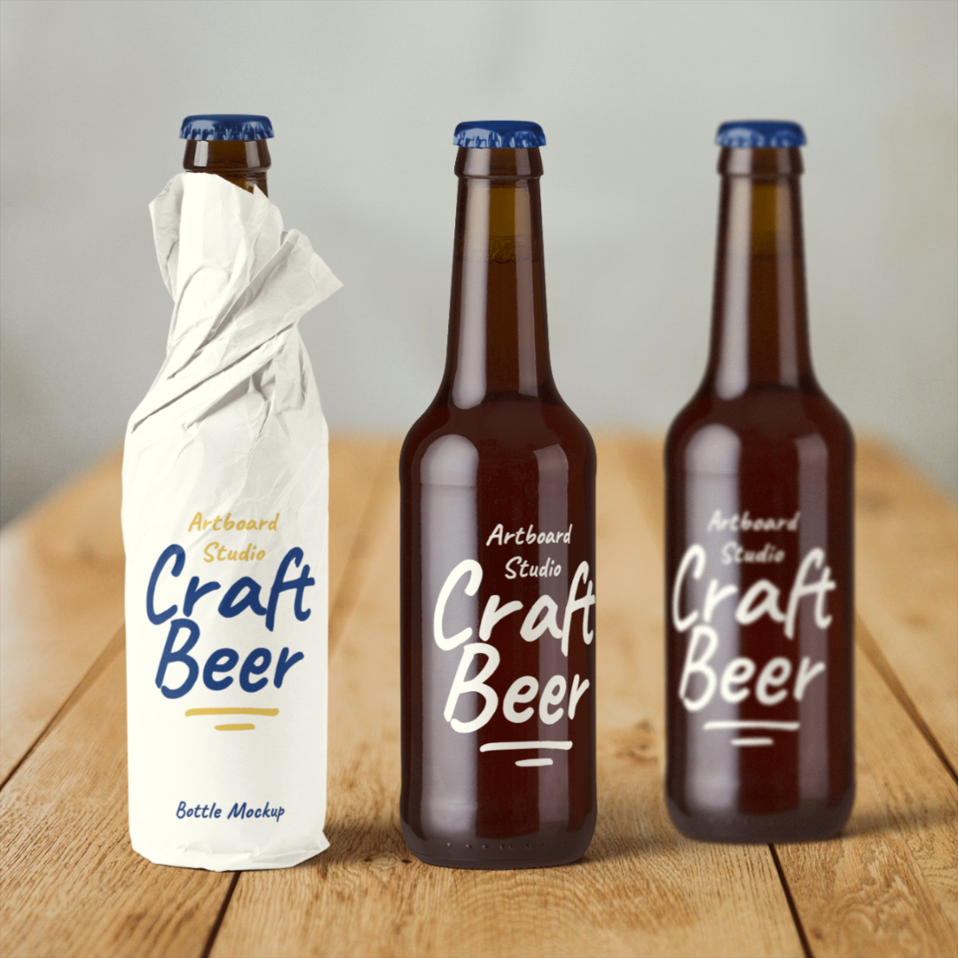 Beer Bottle Packaging Mockup Scene Free Mockup Templates Artboard Studio