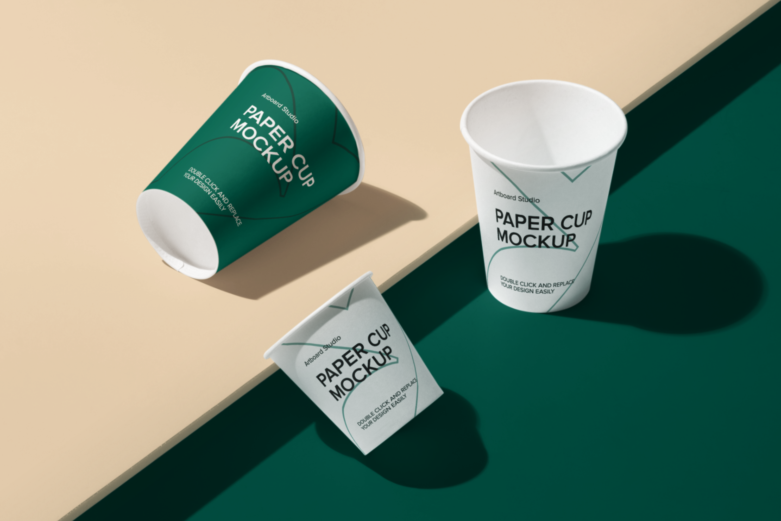 Paper Cup Mockup Scene Free Mockup Templates Artboard Studio
