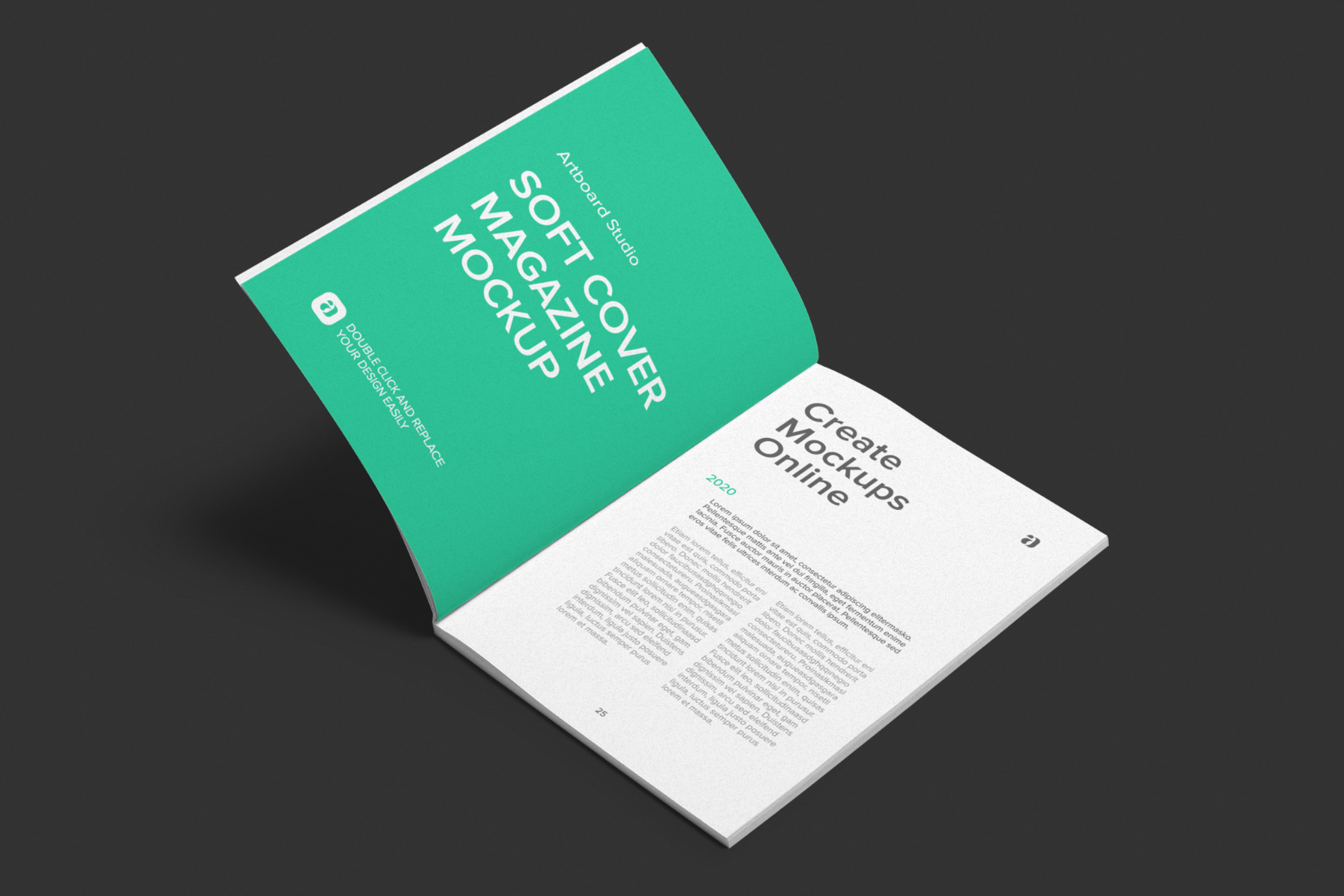 Open Soft Cover Magazine Mockup Free Mockup Templates Artboard Studio