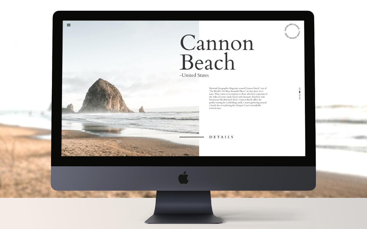 Tourism Website Banner Design Showcase With Imac Pro Free Mockup Templates Artboard Studio