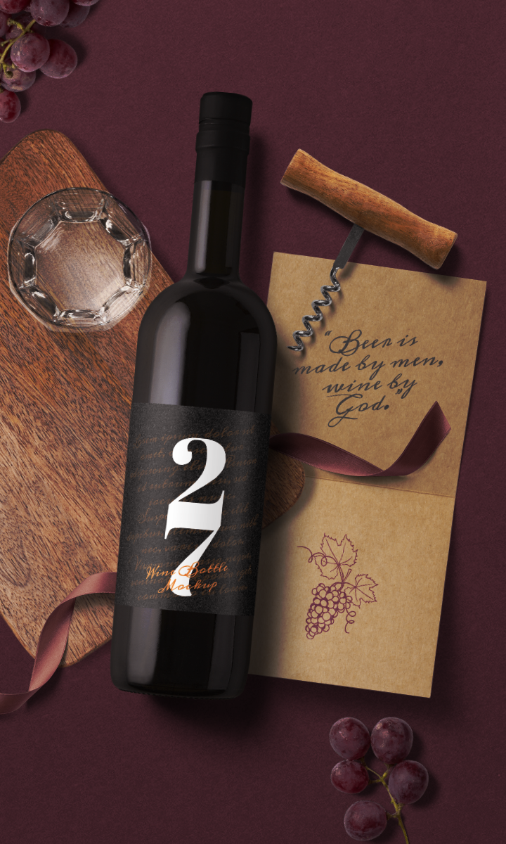 Mockup Wine Bottle Design Royalty Free Vector Image