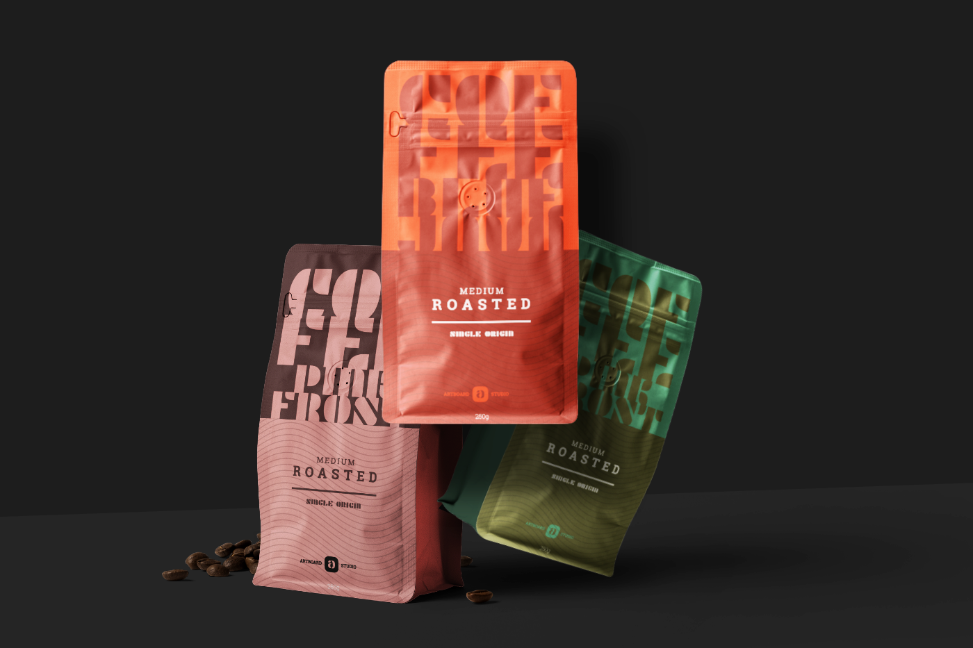 Coffee Package Mockup Scene Free Mockup Templates Artboard Studio