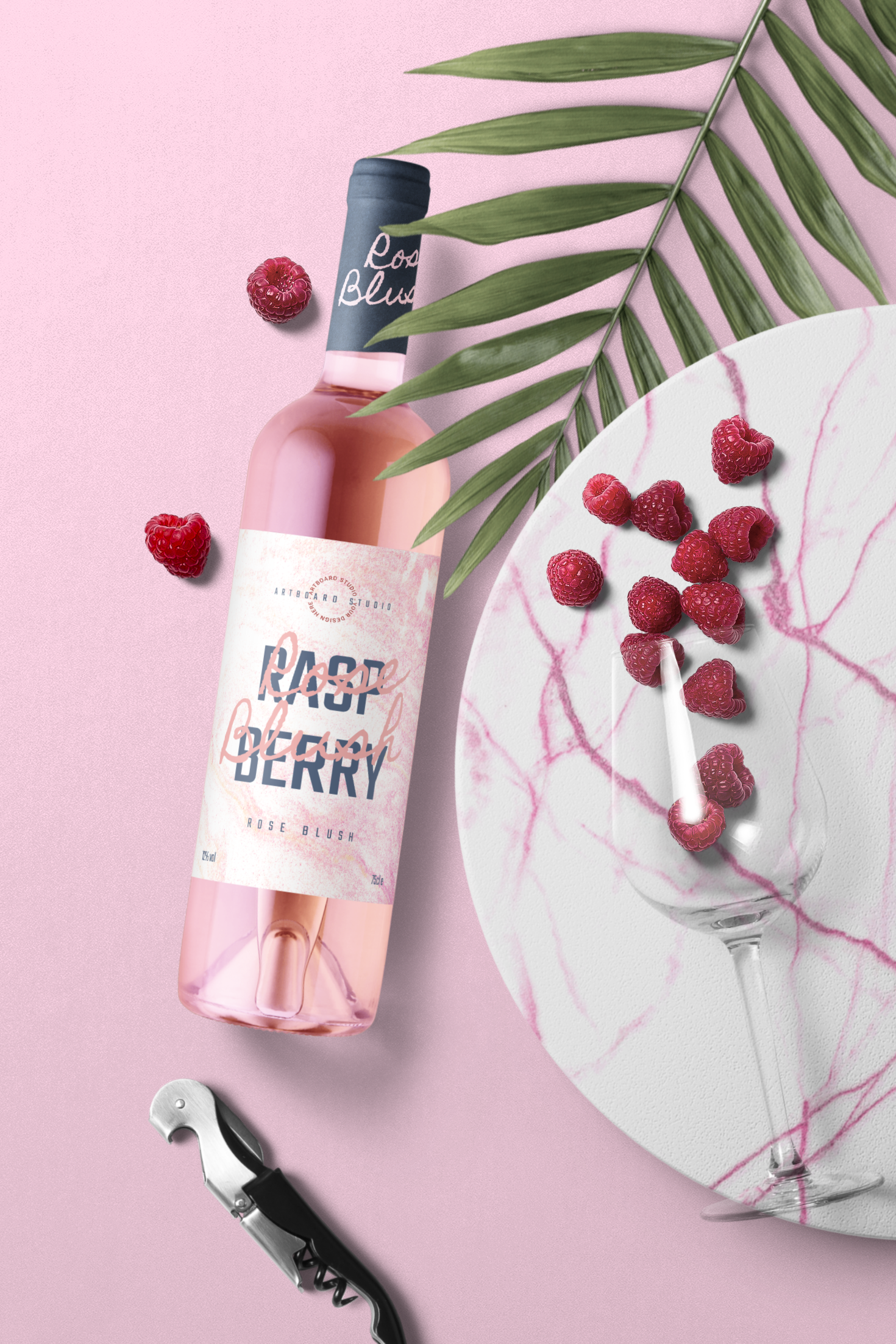 Wine Bottle Mockup Scene Free Mockup Templates Artboard Studio