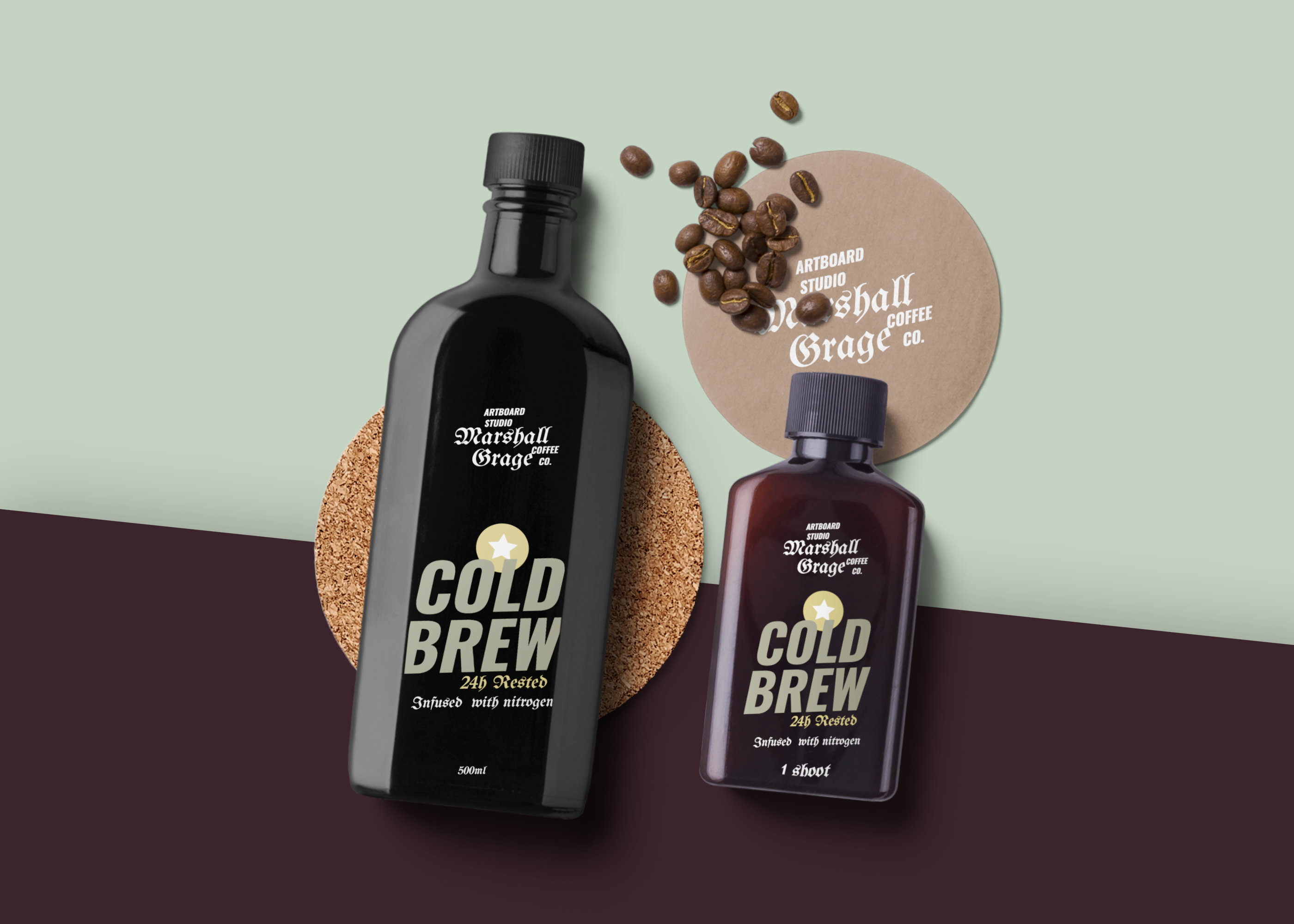 Cold Brew Bottle Package Mockup Scene Free Mockup Templates Artboard Studio