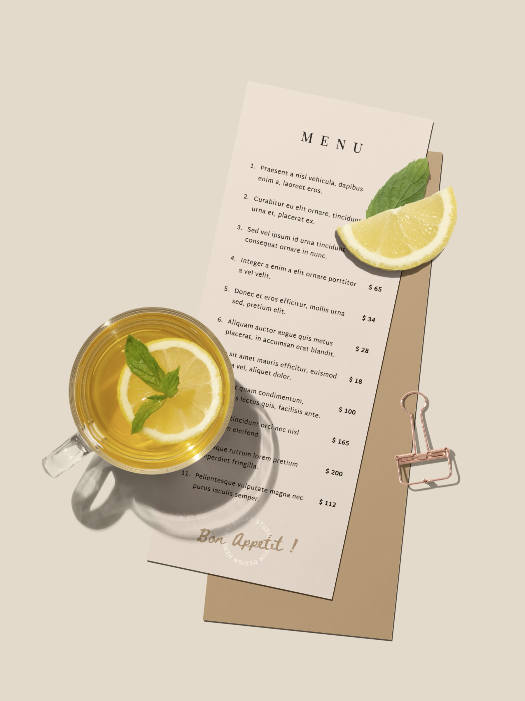 Cafe Menu Mockup Scene Free Mockup Templates Artboard Studio