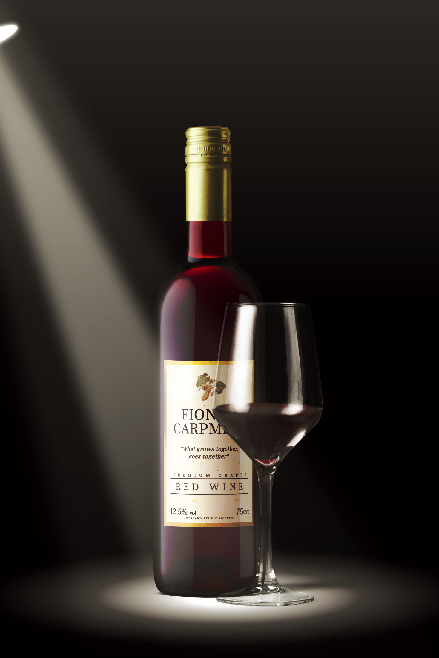 Wine Bottle Mockup Scene Free Mockup Templates Artboard Studio