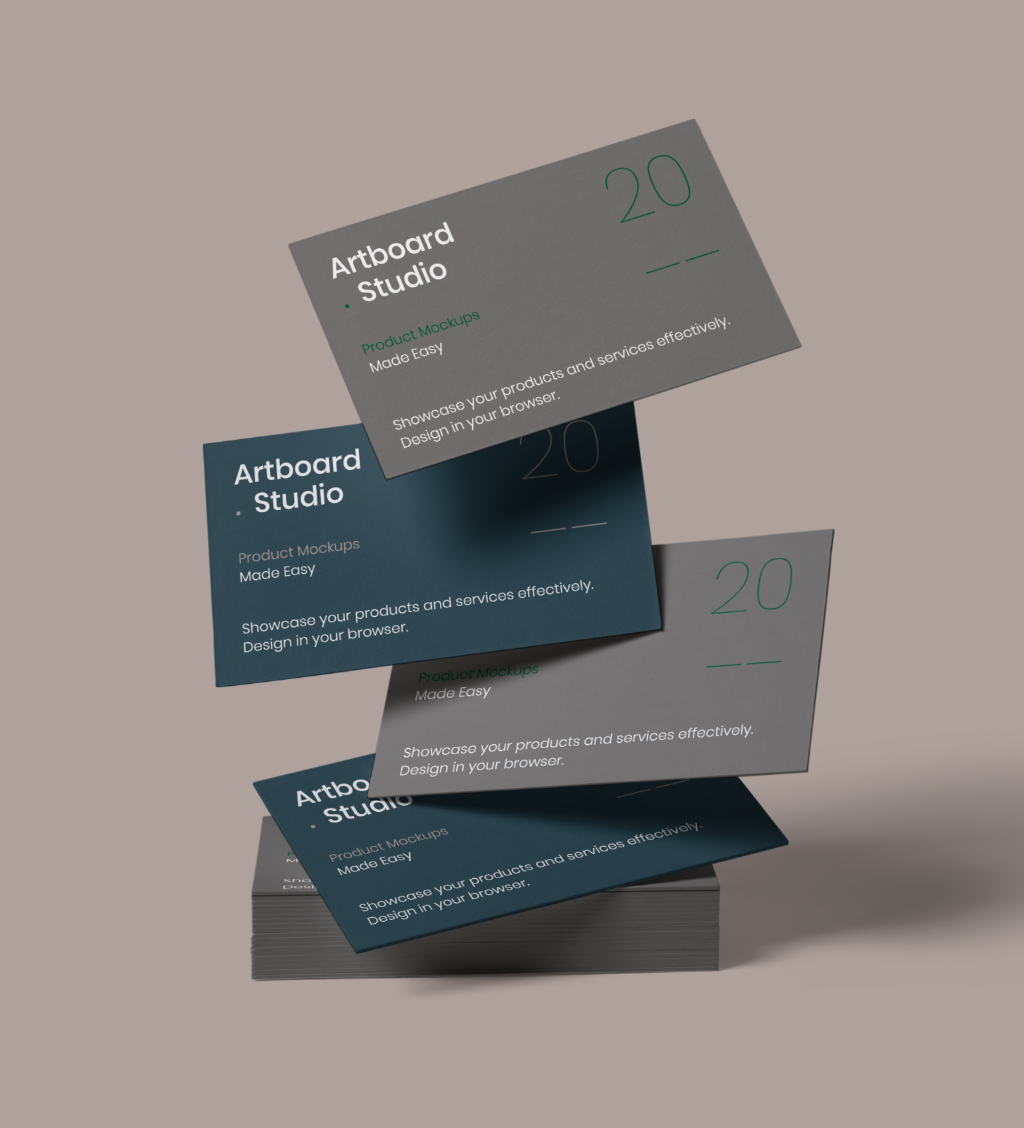 Flying Business Cards Mockup Scene Free Mockup Templates Artboard Studio