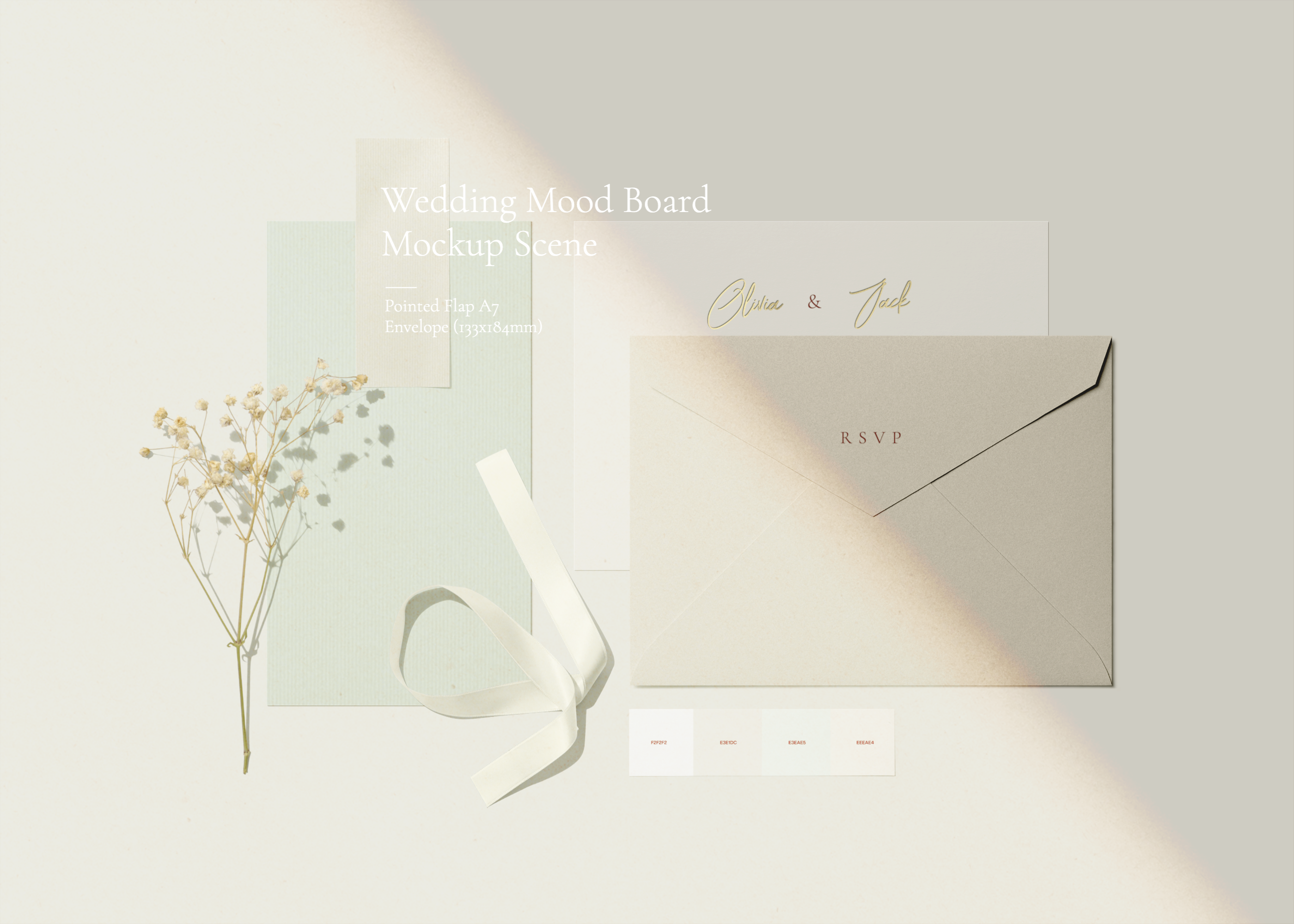 Wedding Mood Board Mockup Scene Free Mockup Templates Artboard Studio