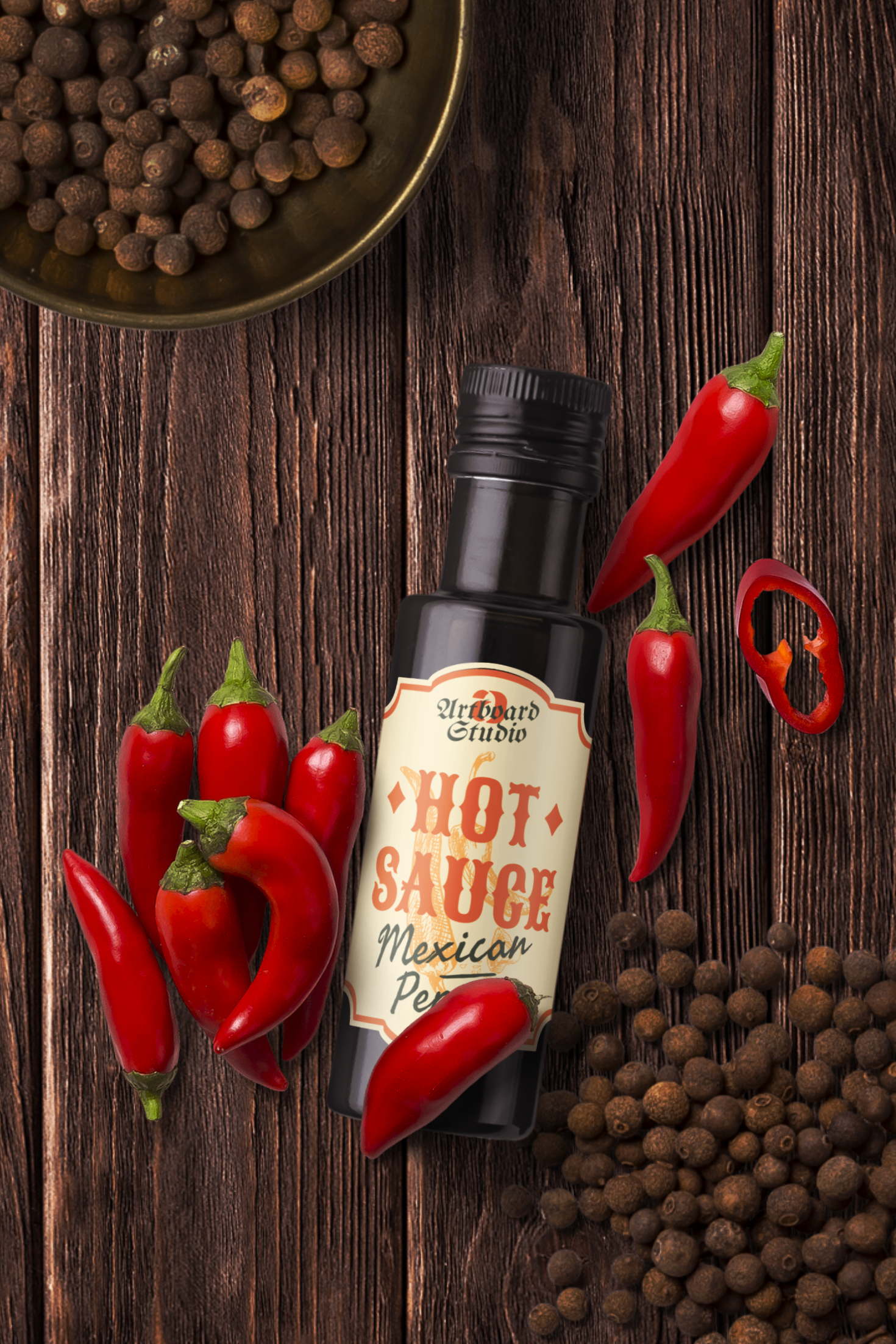 Sauce Bottle Mockup Scene Free Mockup Templates Artboard Studio