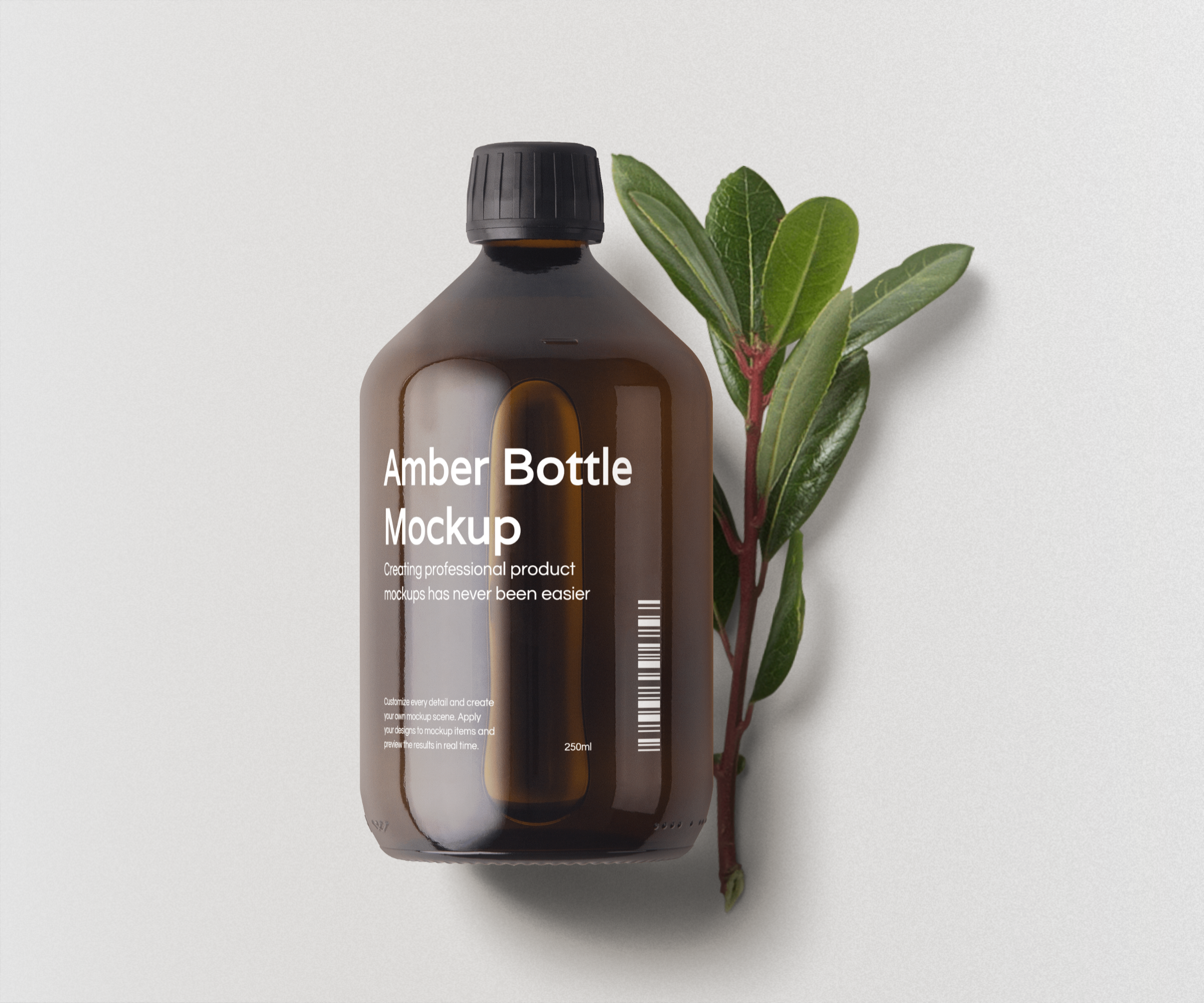 Amber Glass Bottle Mockup Scene Free Mockup Templates Artboard Studio