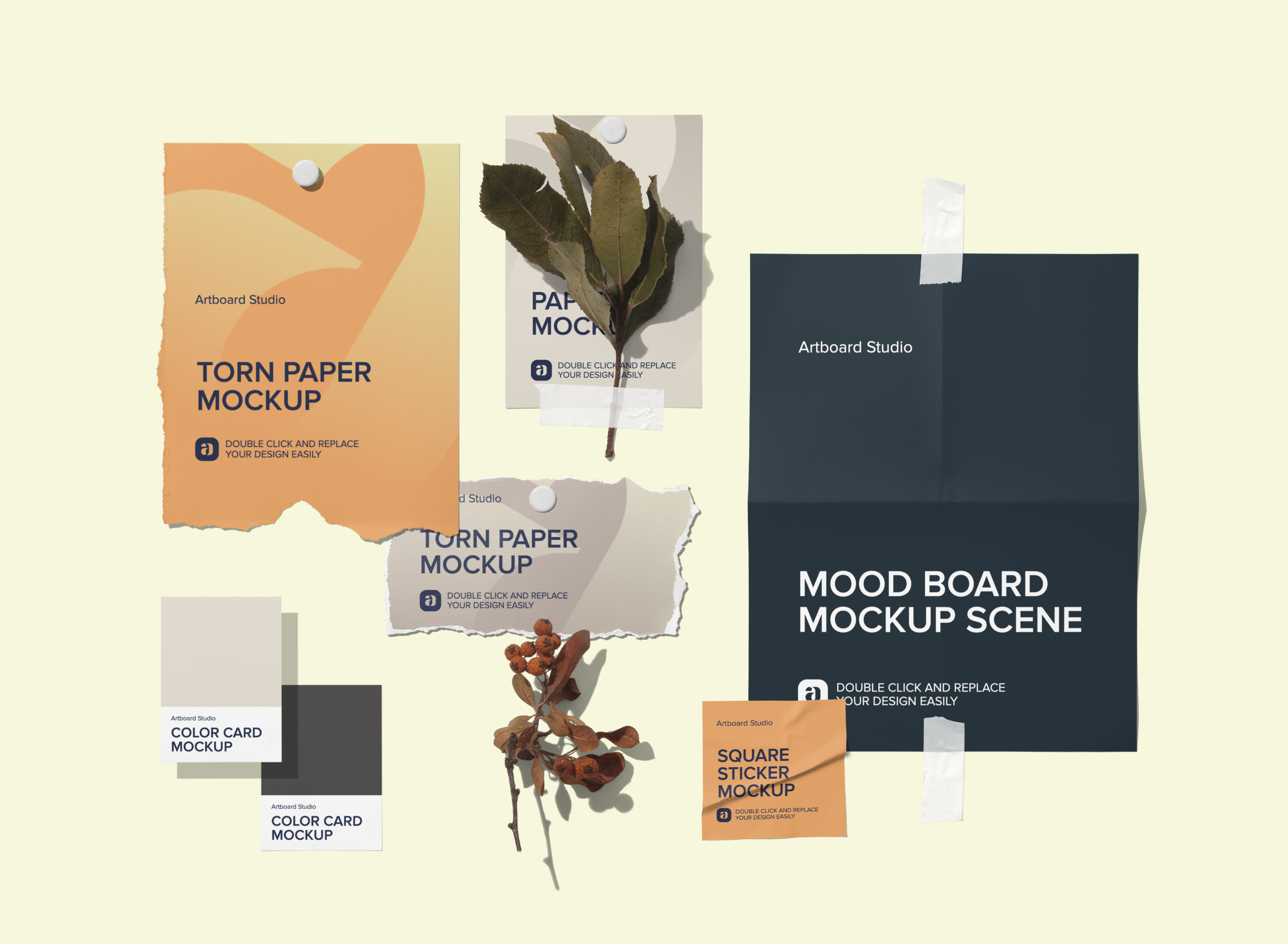 Mood Board Mockup Scene Free Mockup Templates Artboard Studio