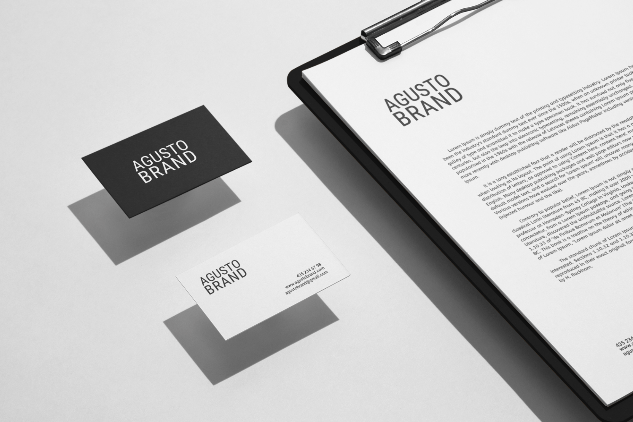 Download Free Clipboard And Business Card Mockup Scene Free Mockup Templates Artboard Studio PSD Mockups.